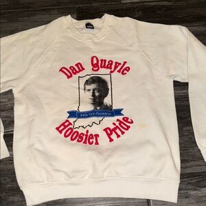 White Indiana Hoosier Pride Men’s Sweater Dan Quayle 1980s bush